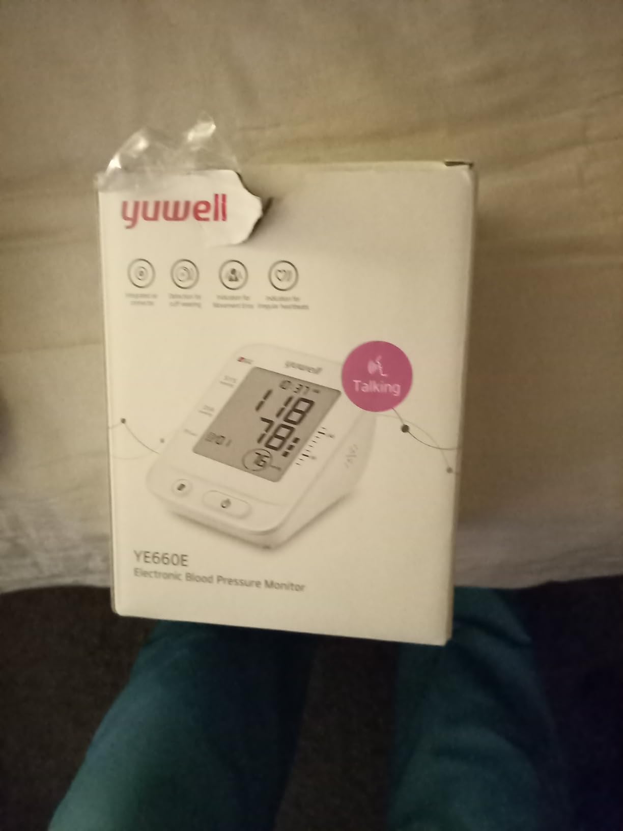 yuwell Blood Pressure Monitor, Large Upper Arm Blood Pressure Cuff, Digital Blood Pressure Machine for Home Use, Large Display, Stores 99 Readings, Voice Broadcasting with Power Adapter and Batteries customer photo 2