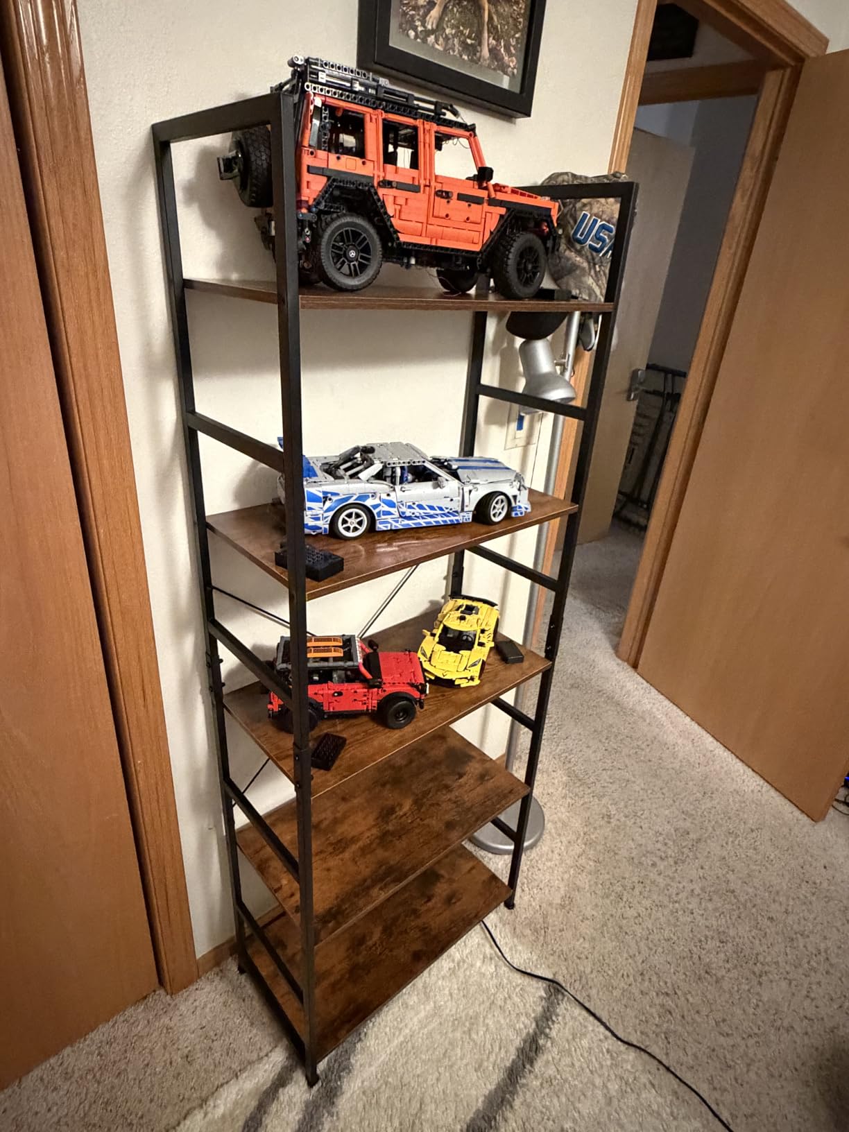 NUMENN 5 Tier Bookshelf, Tall Freestanding Open Storage Bookcase, Vintage customer photo 2