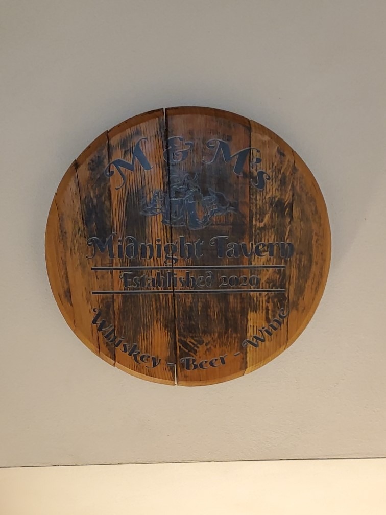 Personalized Whiskey Barrel Head - Custom Hideout - Drinking Bar Sign Man Cave customer photo 1