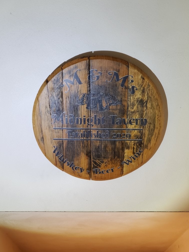Personalized Whiskey Barrel Head - Custom Hideout - Drinking Bar Sign Man Cave customer photo 2