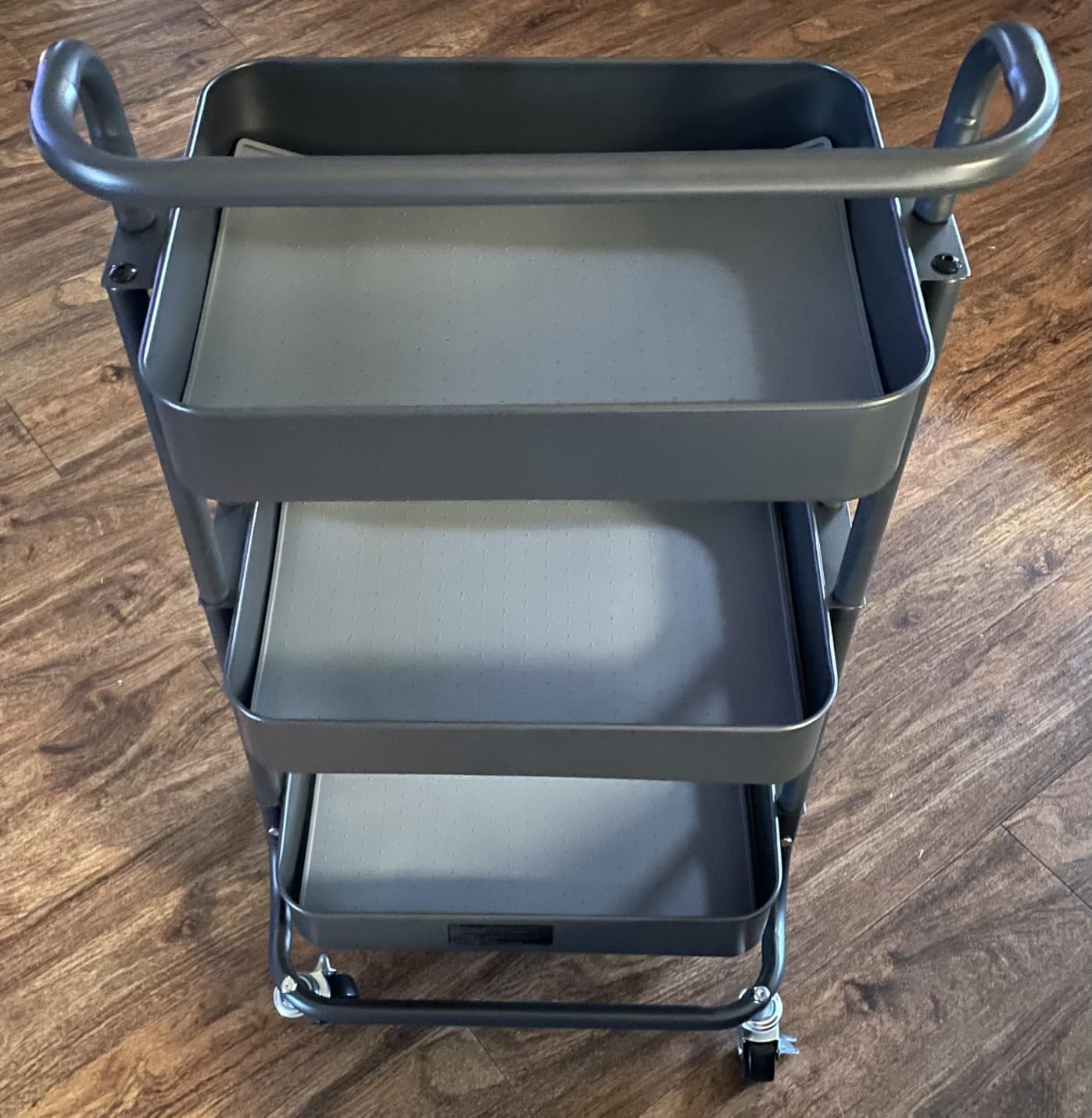 Pipishell 3 Tier Rolling Cart, Utility Cart with Wheels & Handle, White | Four Large 2