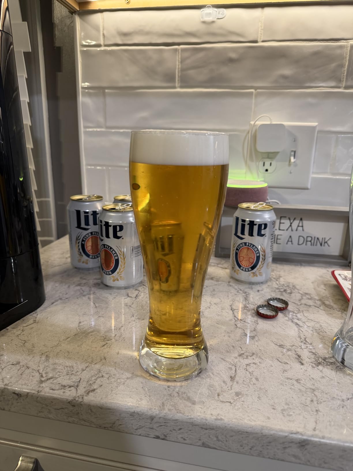 GREEN HOUSE: Draft Pour Beer Dispenser & Ultra Fine Foam Maker | Mini Kegerator for Home. Ultra Fine Foam covering as lid makes regular beer taste delicious and keep longer customer photo 2