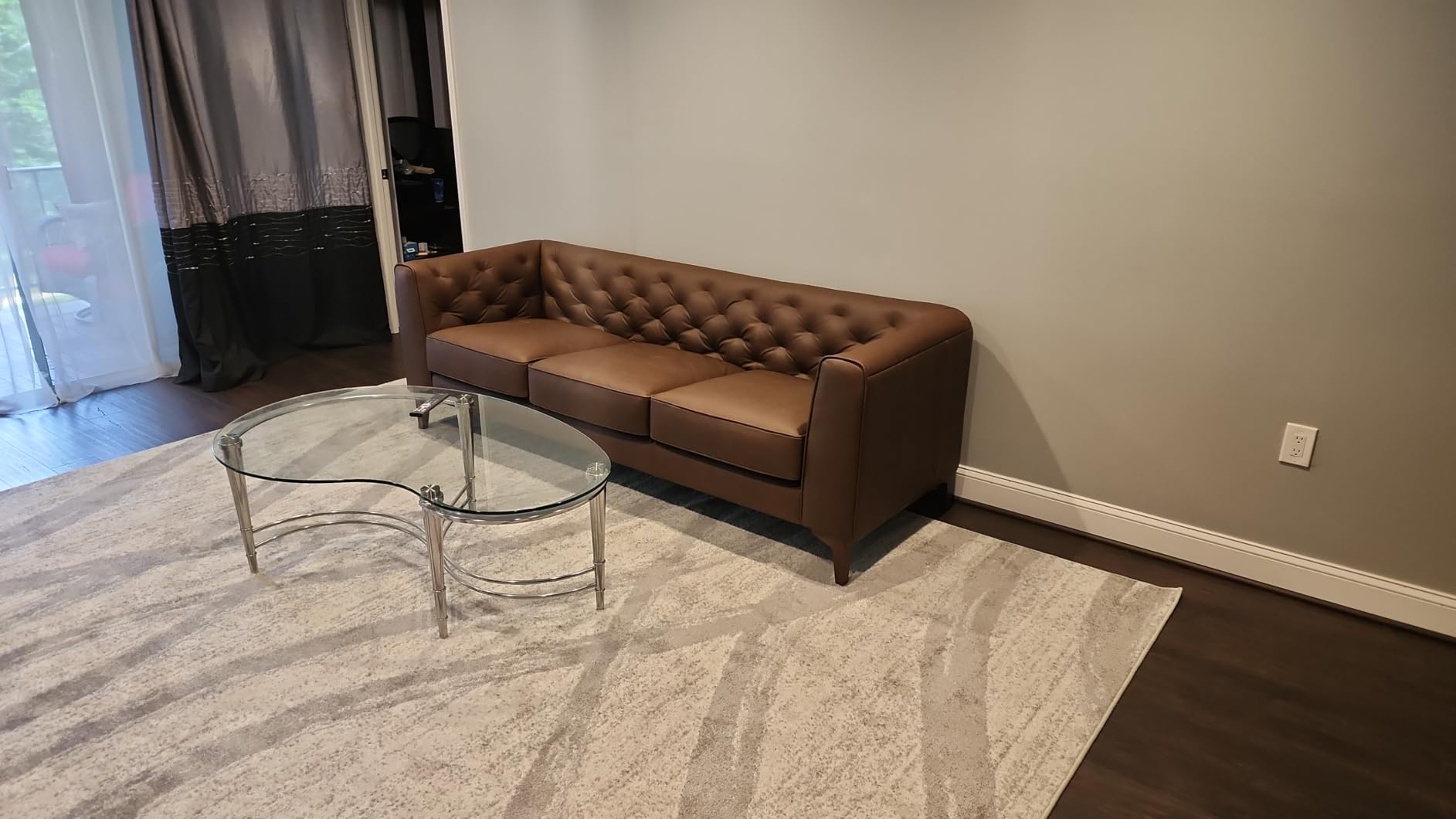 POLY & BARK Essex 89” Full-Grain Italian Leather Sofa – Tufted Back, Feather-Down Comfort, Solid Wood Frame, Cognac Tan customer photo 2