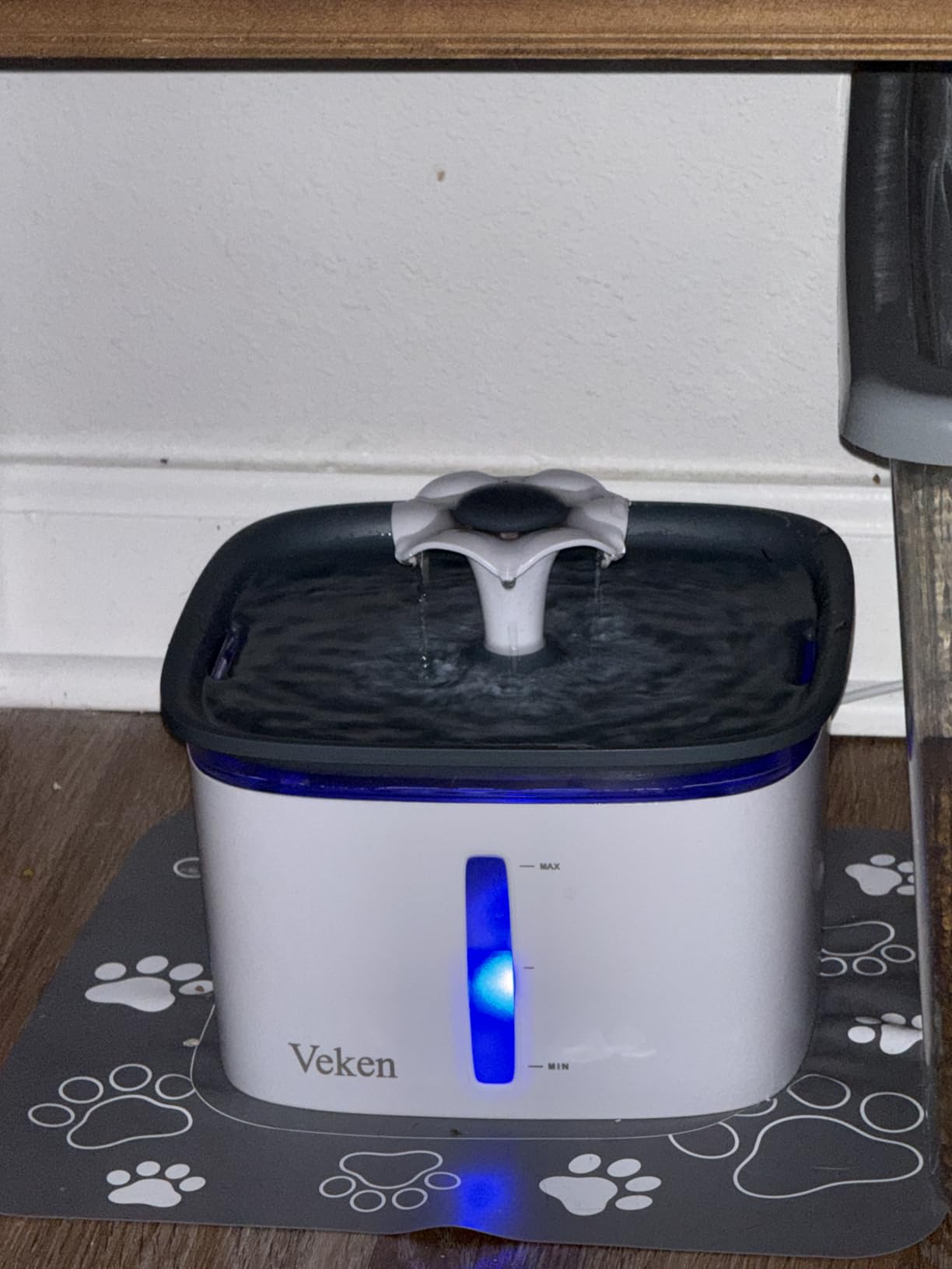 Veken Innovation Award Winner 95oz/2.8L Cat Water Fountain | Automatic Pet Fountain Dog Water Dispenser with Replacement Filters & Silicone Mat, Gift for Cats, Dogs (Grey, Plastic) customer photo 1