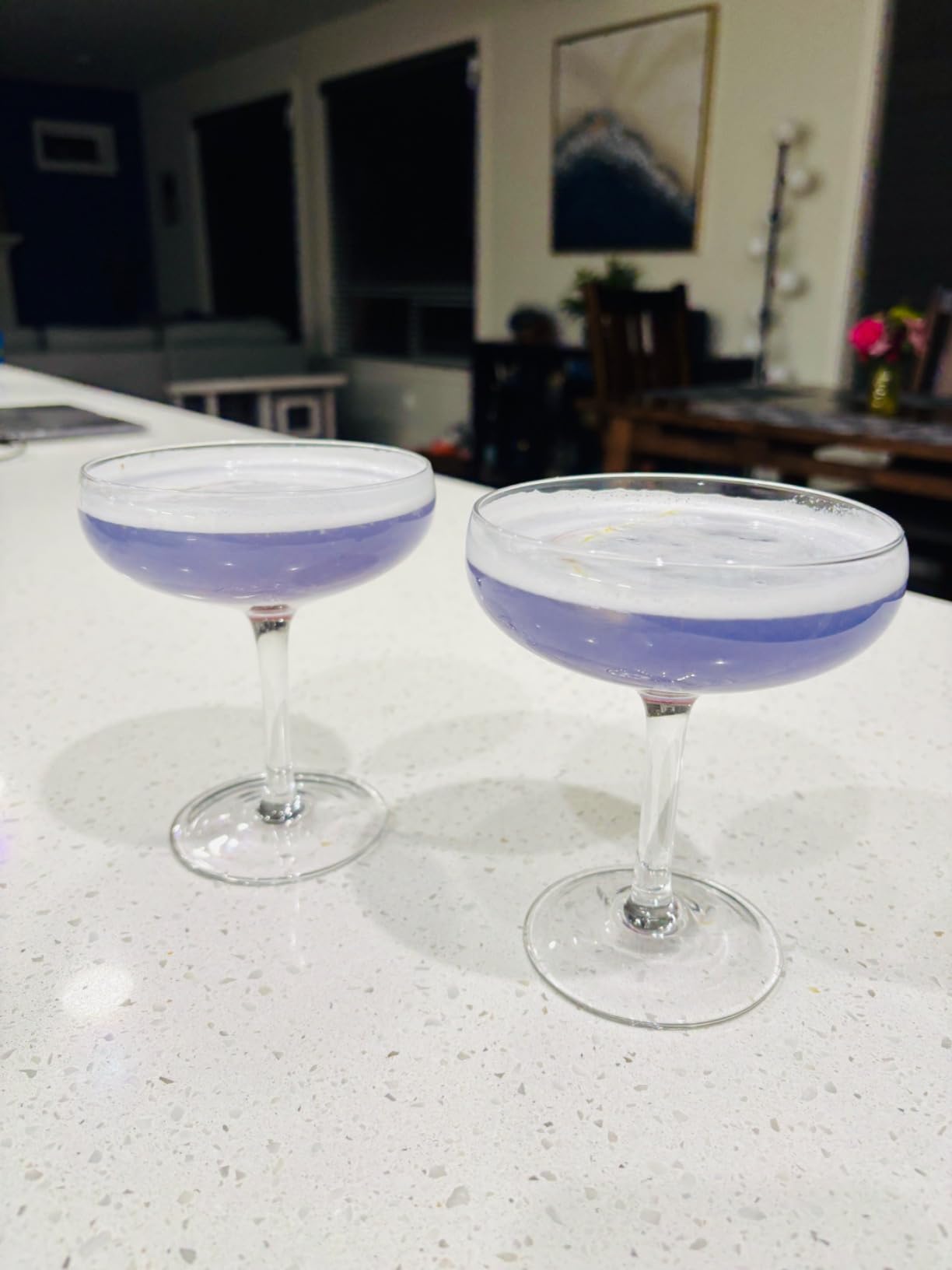 VEMACITY - Elegant Handblown Coupe Cocktail Glasses Set of 2 (10oz) - Crystal Espresso Martini Glasses, Champagne Saucers - Vintage Glassware | Wedding Gift | Ideal for Martinis and Margaritas customer photo 2