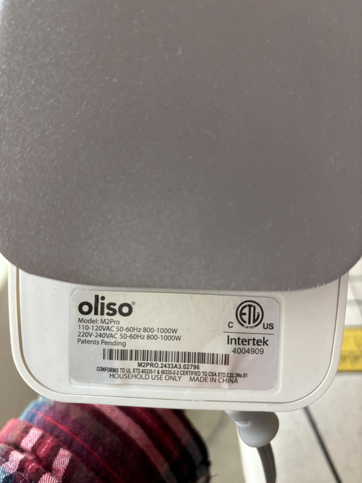 oliso M2Pro Mini Steam Iron for Sewing -1000W Dual Voltage Travel Iron customer photo 1