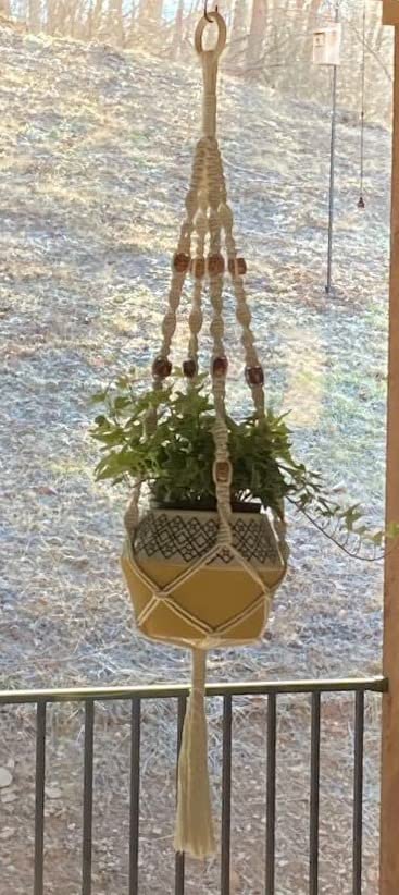 Macrame Kit for Beginners 227pcs - Macrame Wall Hanging Kit & Plant Hanger Kit, 225Y 3mm Cotton Cord, Wooden Beads Dowels Rings, DIY Craft Kit for Adults, Macrame Starter Kit Supplies customer photo 1