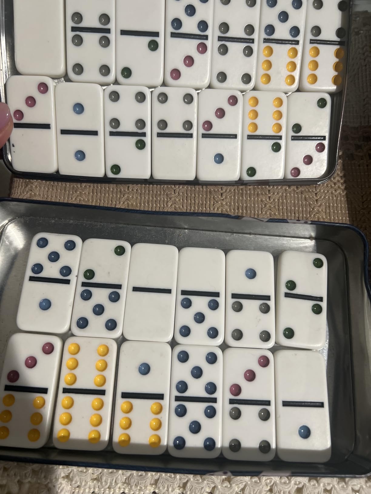 Spin Master Games Double 9 Dominoes Set in Storage Tin Classic Tile Game customer photo 1