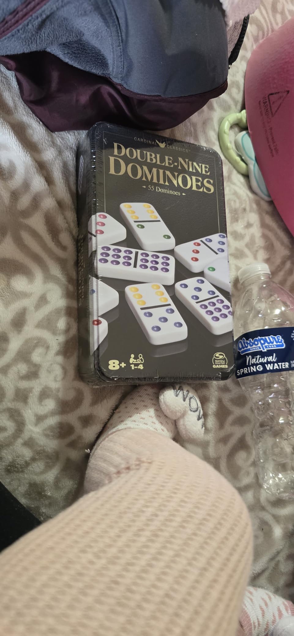 Spin Master Games Double 9 Dominoes Set in Storage Tin Classic Tile Game customer photo 2