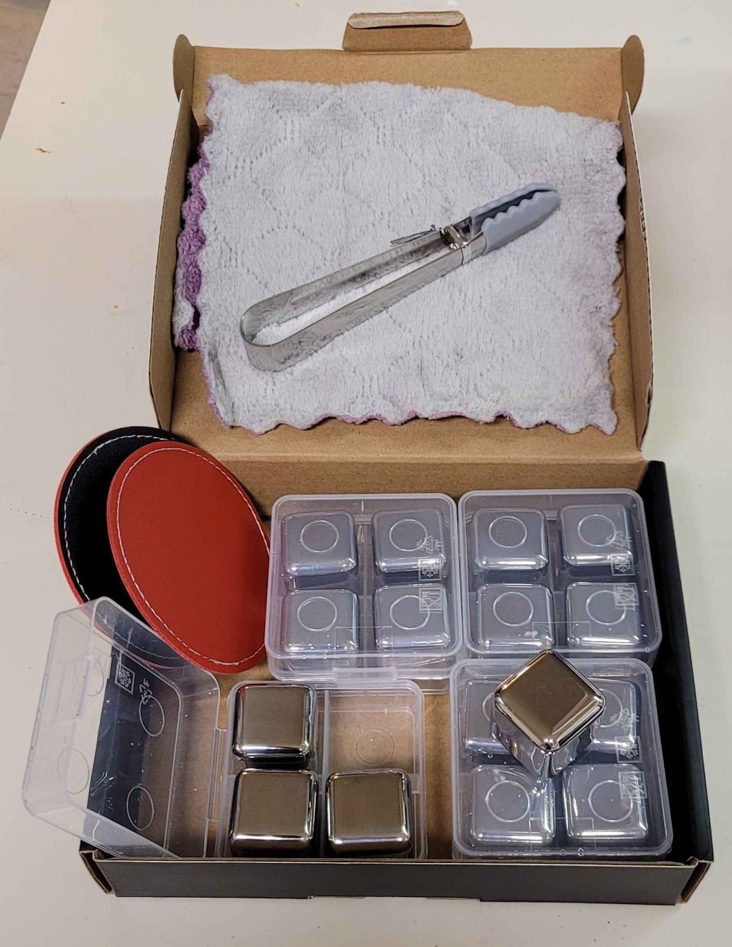 Reusable Stainless Steel Ice Cubes for Drinks - Metal Whiskey Stones, High Cooling Technology, for Whiskey, Vodka, Liqueurs, Wine, Beverage Juice or Soda, 8 Pack customer photo 1