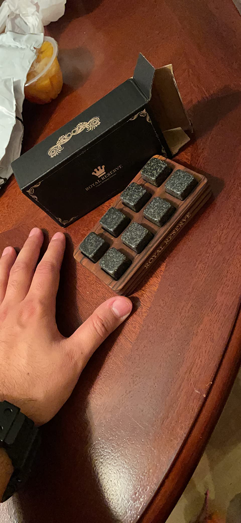 Whiskey Stones Gift Set by Royal Reserve – 8 Granite Chilling Rocks customer photo 1