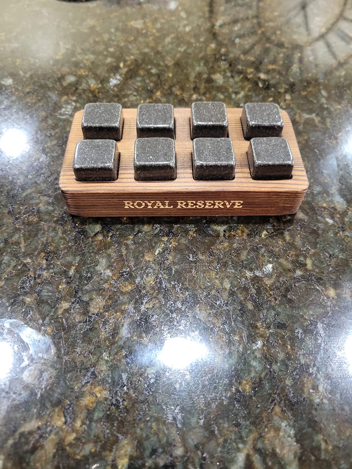 Whiskey Stones Gift Set by Royal Reserve – 8 Granite Chilling Rocks customer photo 2