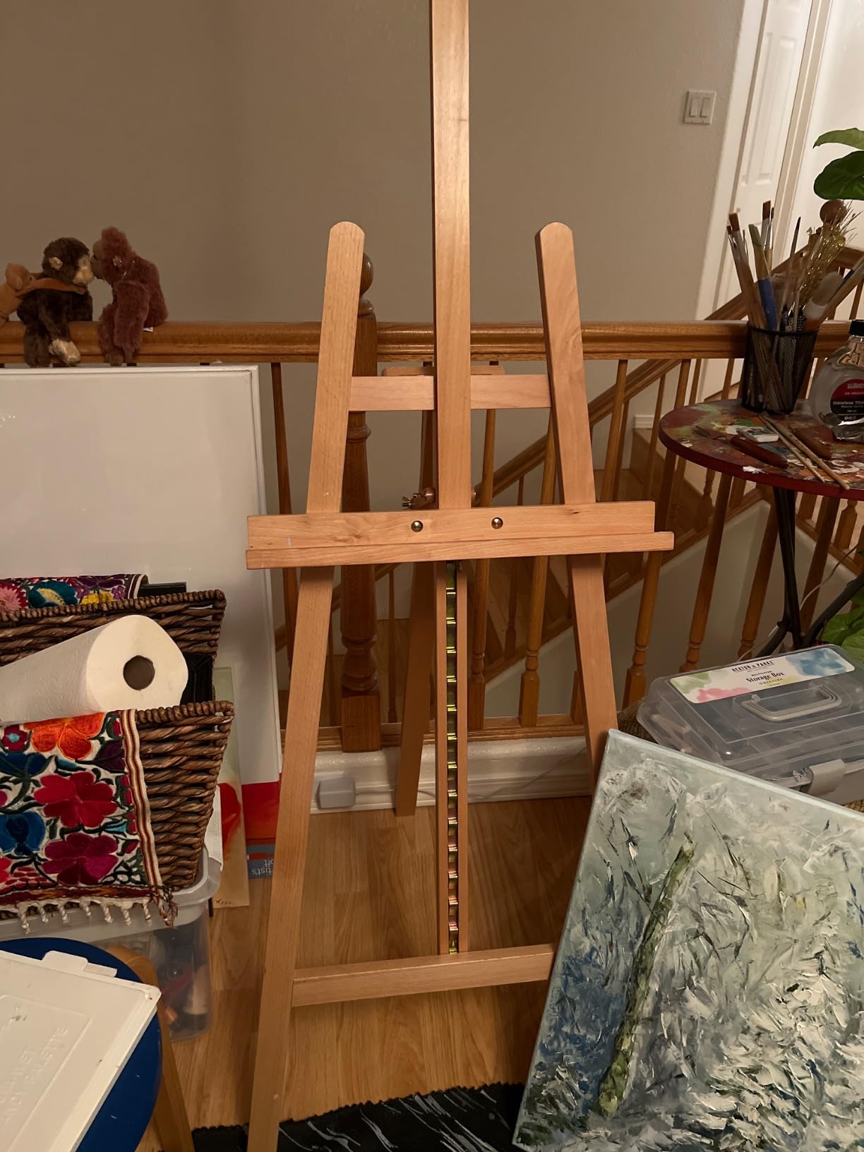 VISWIN Wooden Art Easel for Painting, Adjustable & Foldable Beech Wood Display Easel Stand for Canvas, Hold Canvas up to 43