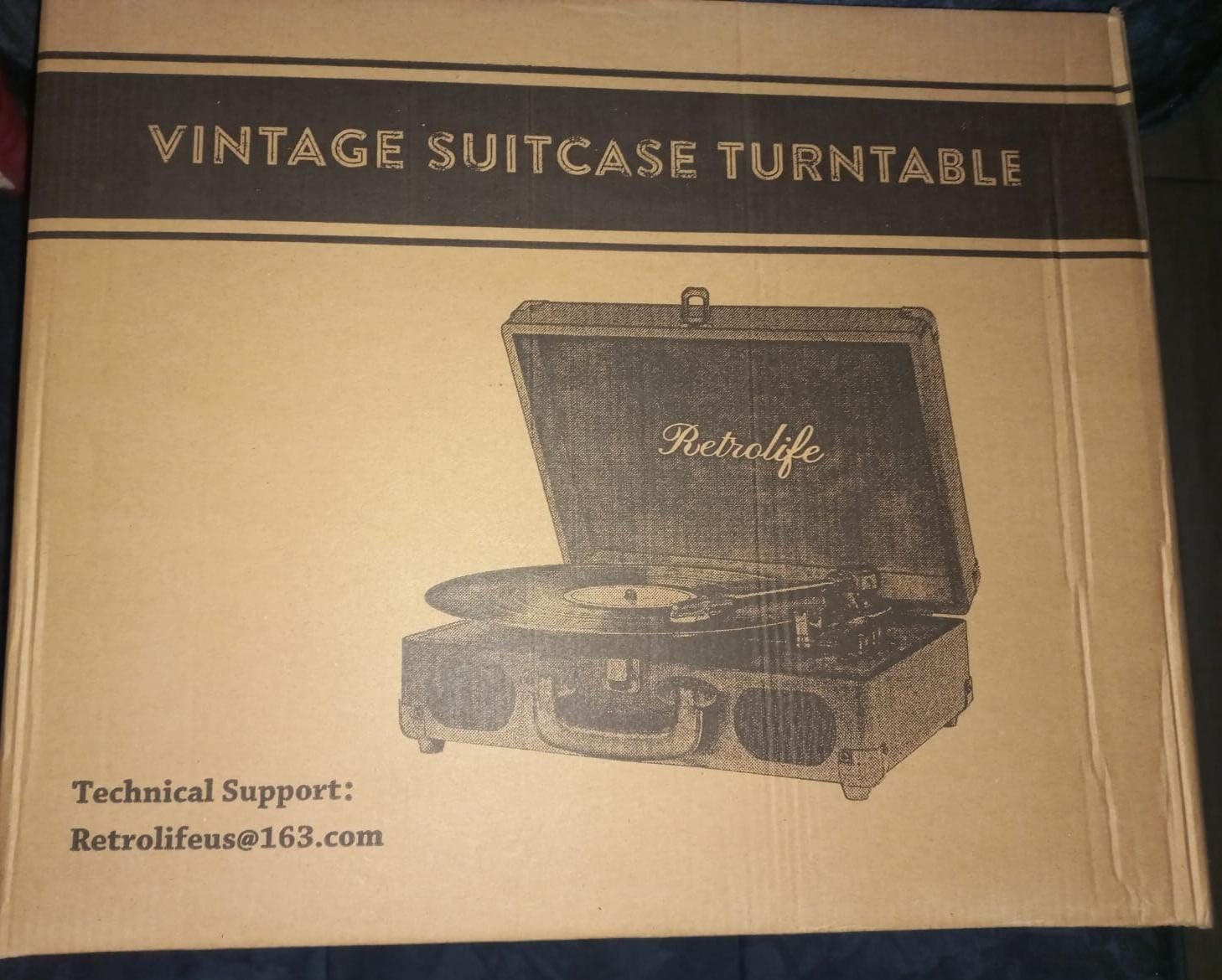Retrolife® Vinyl Record Player with Speakers, Bluetooth Vinyl Player-Black customer photo 1