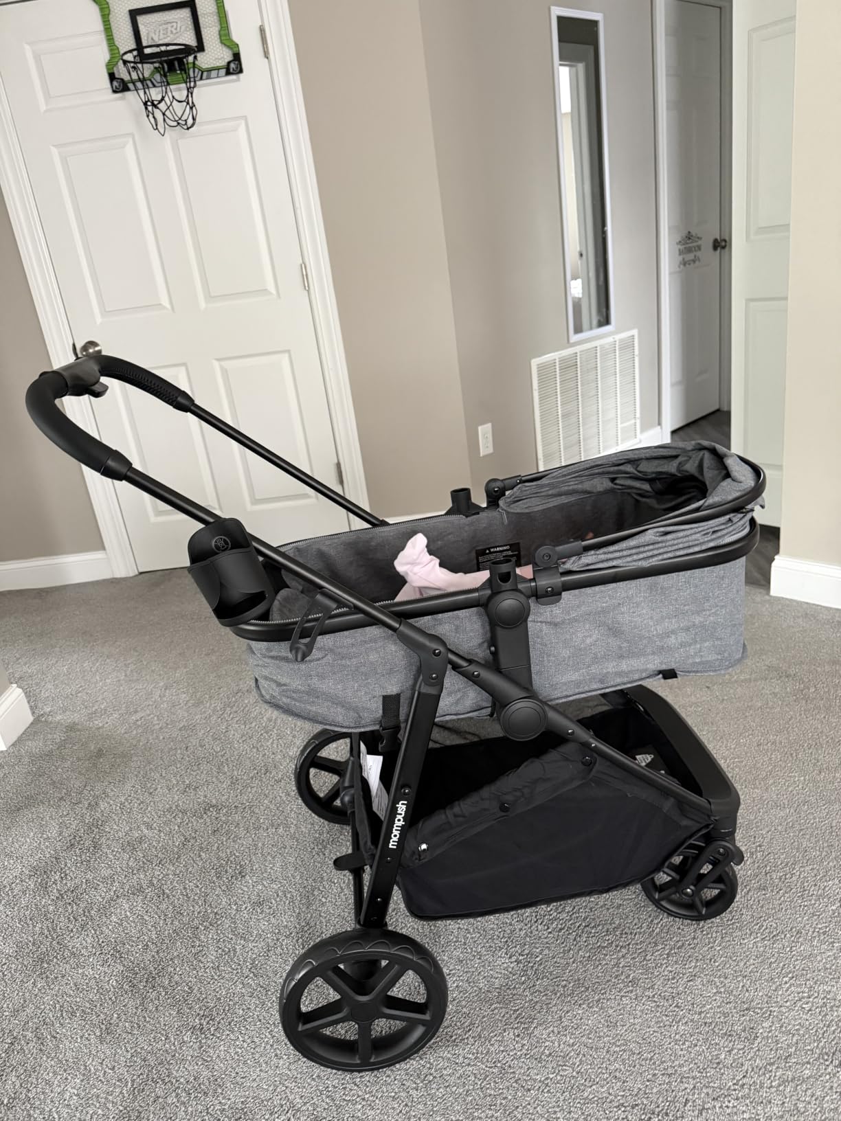 Mompush Wiz 2-in-1 Bassinet Stroller Reversible Seat, One-Hand Fold, Black customer photo 1