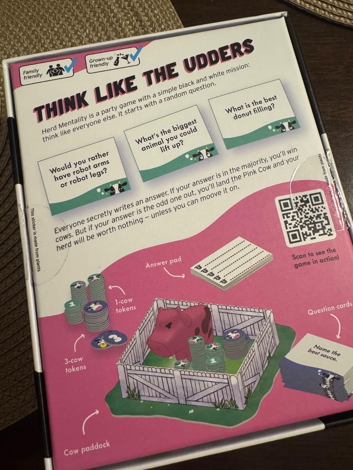 Herd Mentality Udderly Funny Family Board Game, Ages 10+ | Award-Winning Big Group Game, Family Game Night, 4-20 Players, Dodge the Pink Cow, Kids & Adults customer photo 2