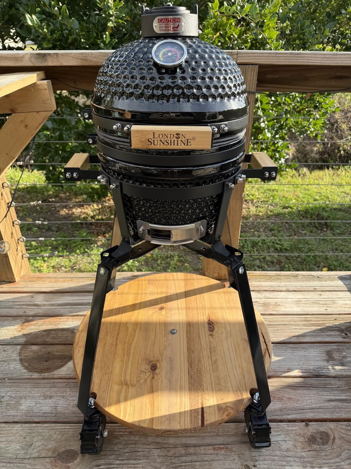 London Sunshine Ceramic Charcoal BBQ Kamado Grill Smoker - Portable Tabletop Cadet Series -Orange customer photo 1