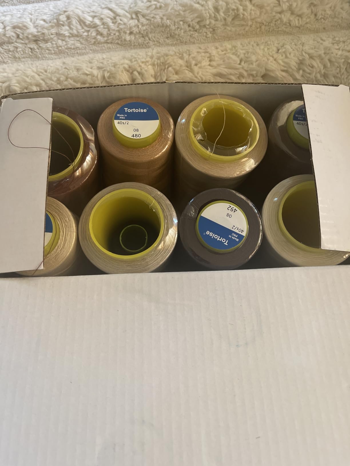 Tortoise 4 Cones of 3000 Yards Each Spool Thread for All Purpose, Serger, Overlock, Quilting, Sewing Machine - 100% Polyester - 40S/2 White customer photo 2