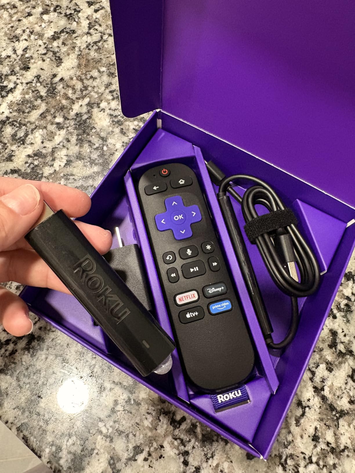 Streaming Stick 4K with Voice Remote - HDR10+ & Dolby Vision | Compact 4K Streaming Device for TV with Roku Voice Remote & Long-Range Wi-Fi - Free & Live Local News, Sports customer photo 1