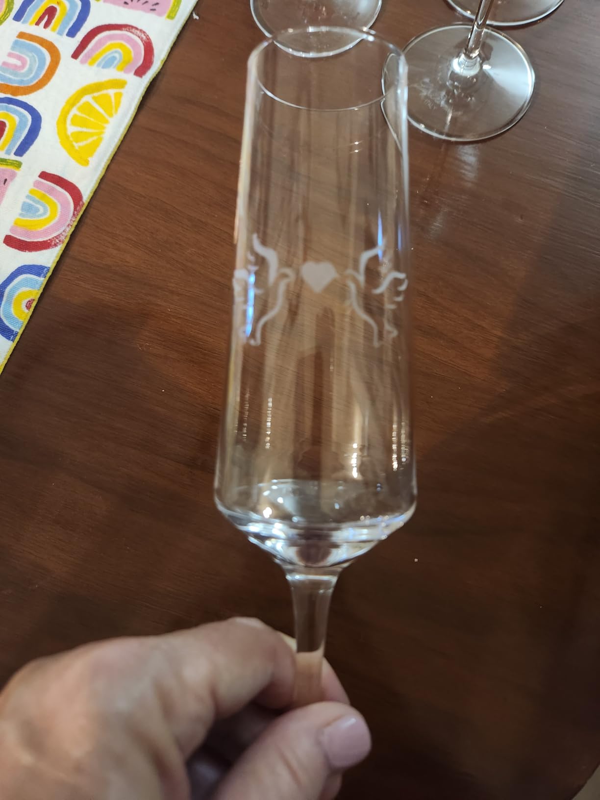 BACLIFE Champagne Flutes - Hand Blown Elegant Champagne Glasses Set of 6 - Unique Gift for Father's Day, Birthday, Wedding - Ideal for Wine Tasting, Daily Use - 7.5 oz, Clear customer photo 2
