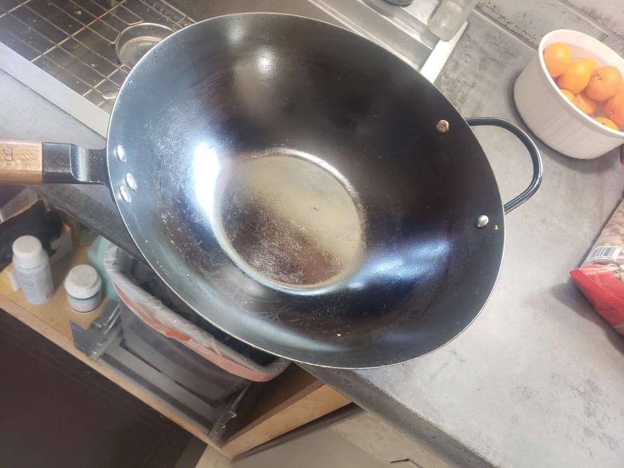 Babish 14 Inch Carbon Steel Wok Pan, Flat Bottom Stir Fry Pan, Induction customer photo 2