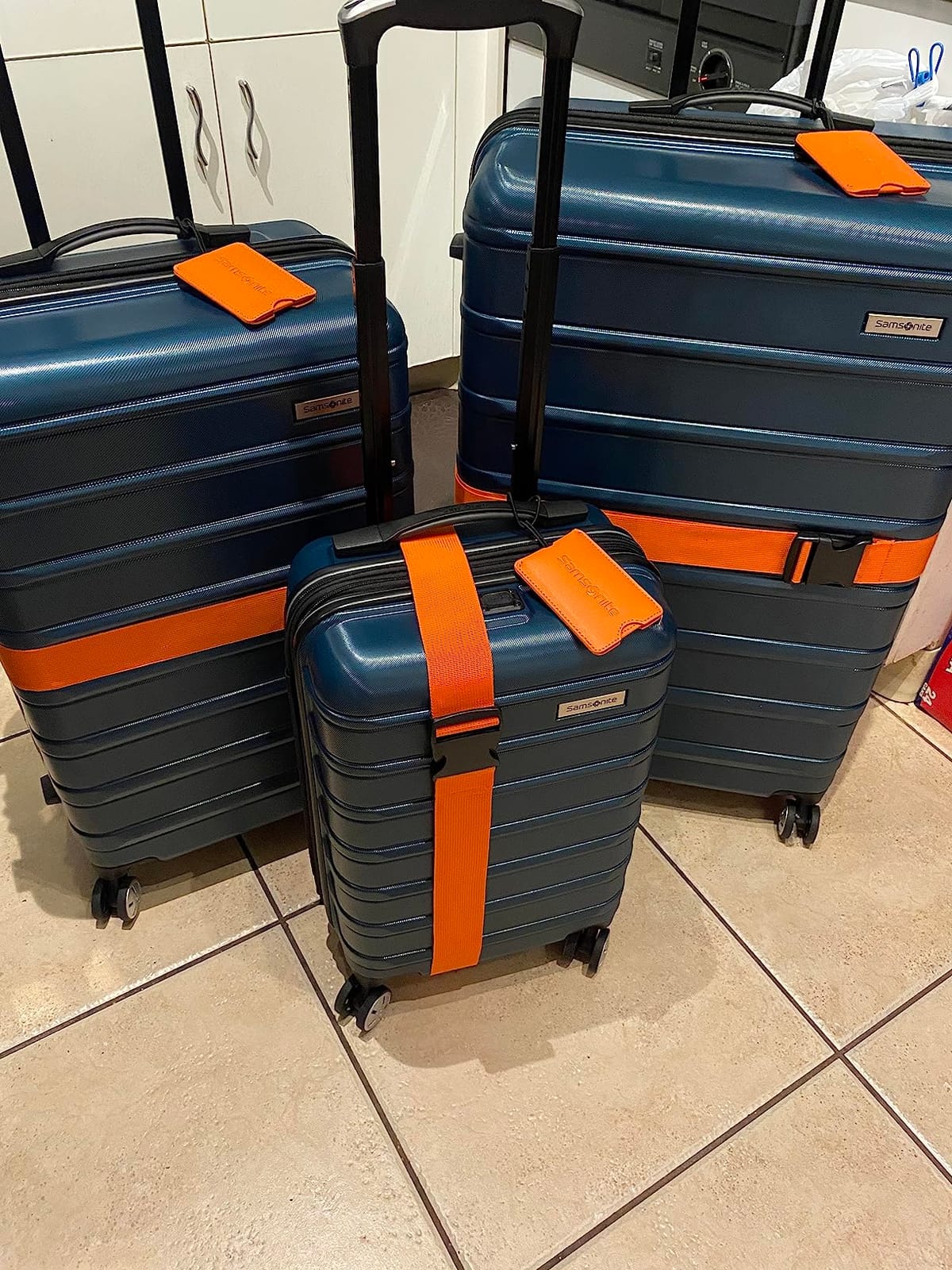 Samsonite Omni 2 Hardside 3 Piece Set - Includes Global Carry-On, Medium, & Large Checked Suitcases - 360° Dual Spinner Wheels - Integrated TSA Lock & Expansion - Amazon Exclusive - Lagoon Blue customer photo 1