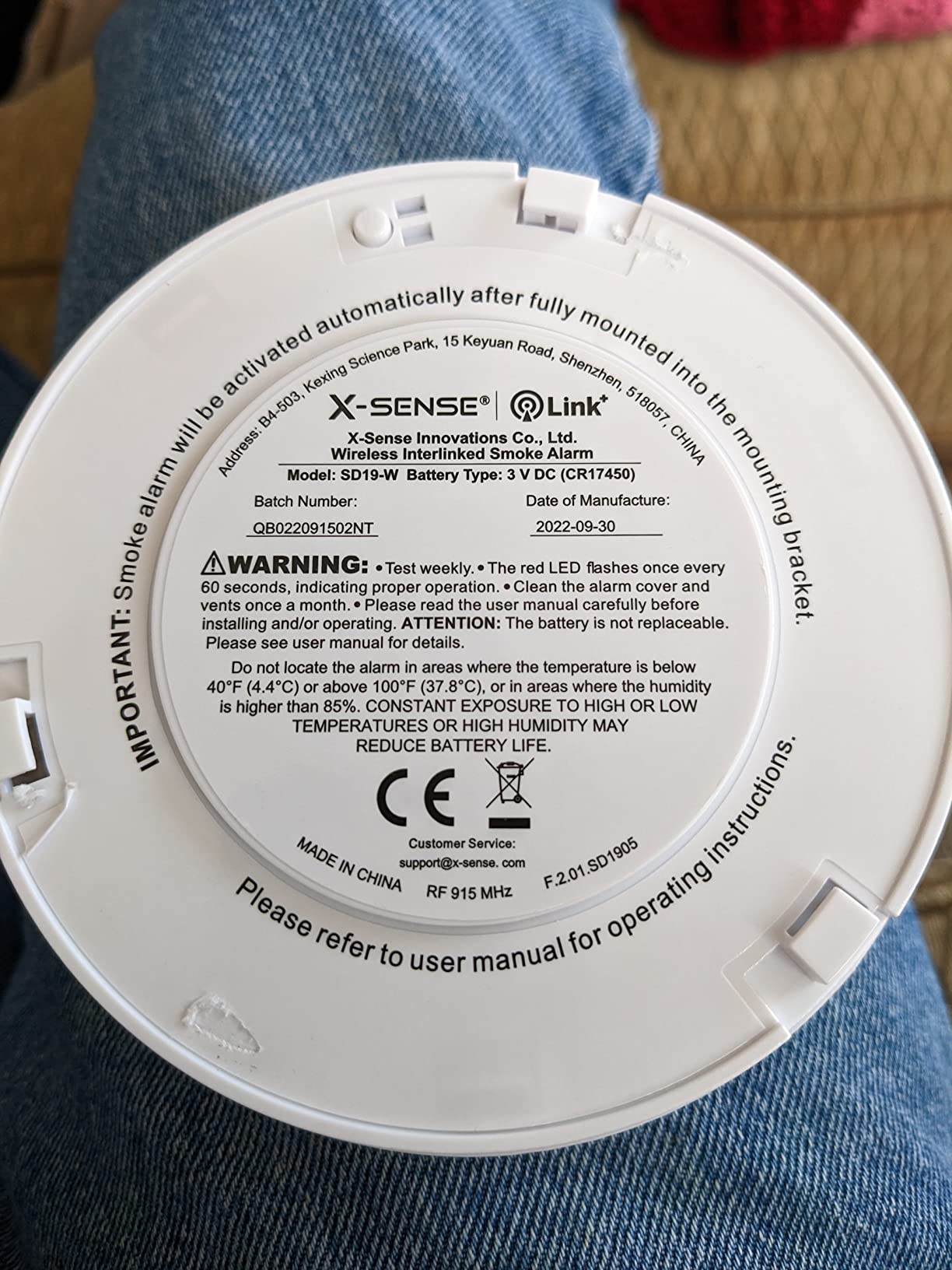 X-Sense Interconnected Smoke Detector, 10-Year Battery, SD19-W, 6-Pack customer photo 2