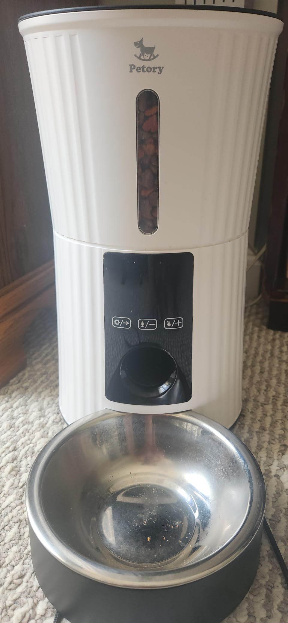 Petory Timed Automatic Cat Feeder - 4L Dry Food Dispenser for Cats and Dogs, With Desiccant Bag, Programmable Portion Control, Up to 6 Meals Daily, Dual Power Supply, 10-Second Voice Recorder customer photo 2
