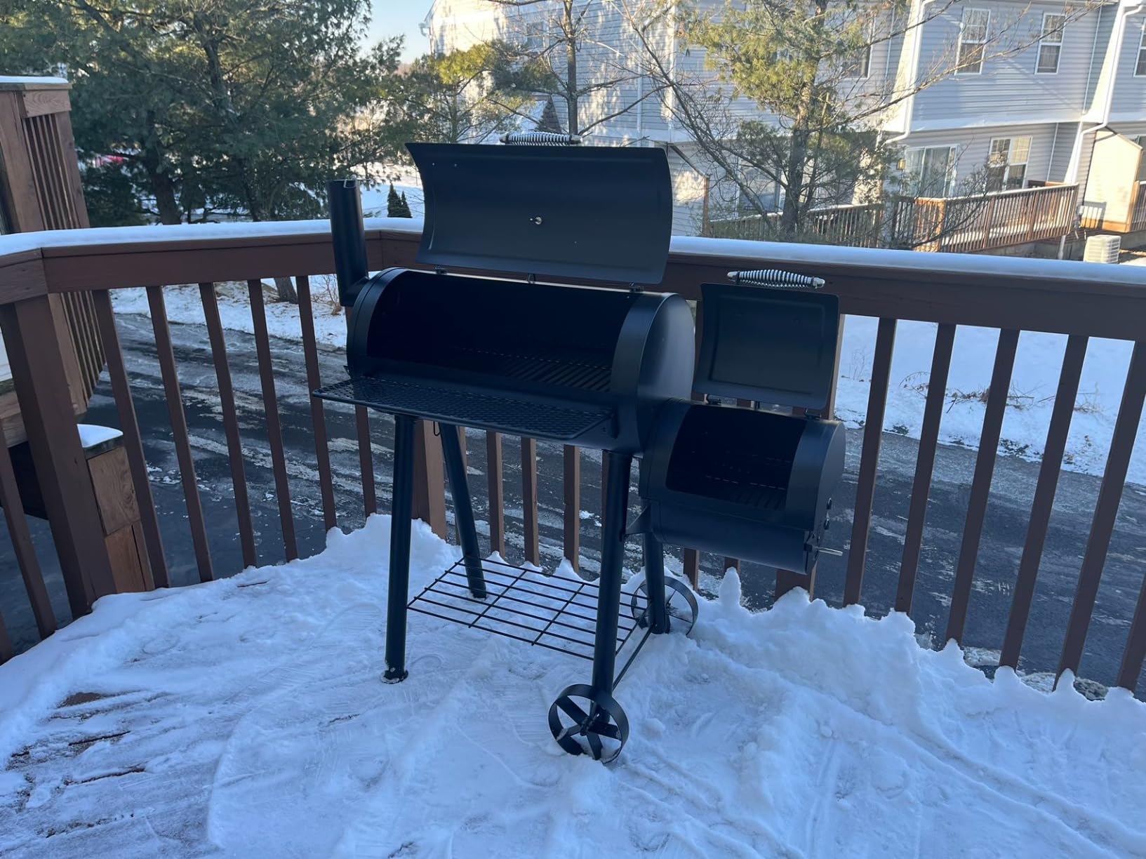 MFSTUDIO Barrel Charcoal Grill w/Offset Smoker w/ 512 SQ.IN. Cooking Area customer photo 2