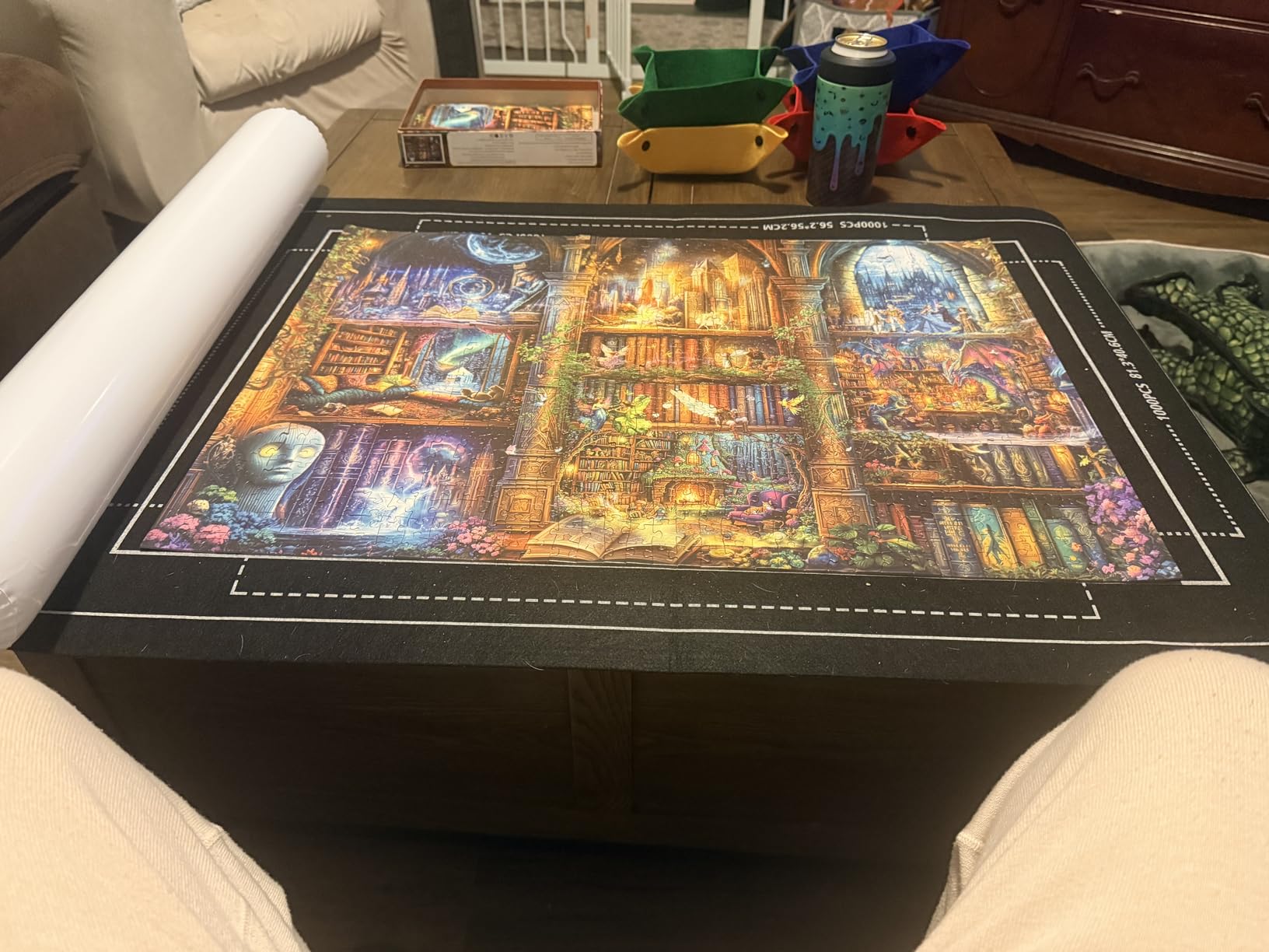 Black 2000 Pieces Jigsaw Puzzle Mat Roll Up | Unique Design, Portable Puzzle Board for Adults, Stow and Go Puzzle Saver | Puzzle Keeper Storage Saver 2000 1500 1000 500 Piece Puzzles customer photo 2