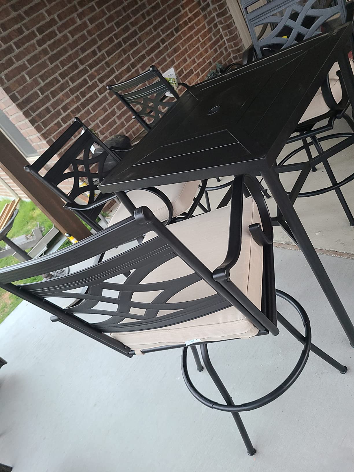 Sophia & William 5-Piece Bar Height Patio Table and Chairs, Red customer photo 1