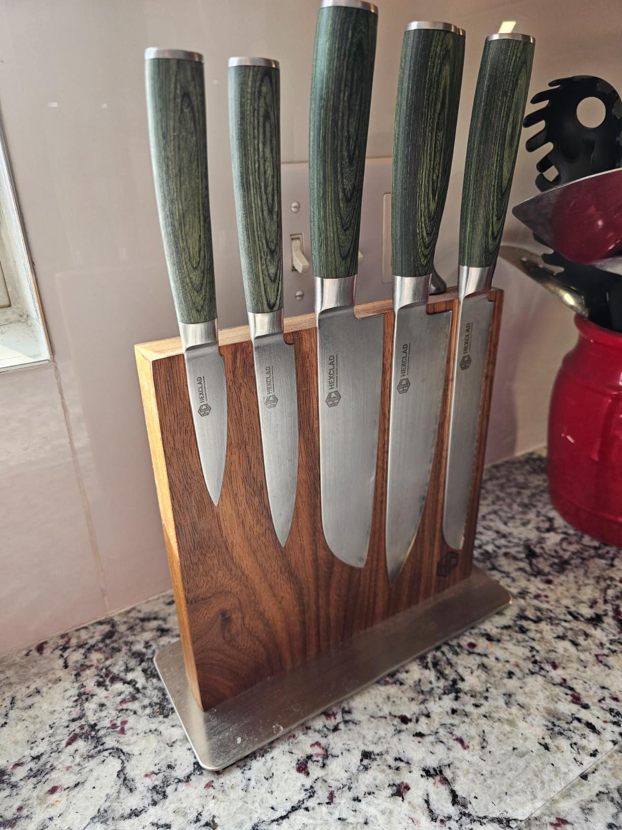 HexClad Green 6 Piece Japanese Damascus Stainless Steel Knife Set | Full Tang Construction, Pakkawood Handle, 67 Layers Steel customer photo 1