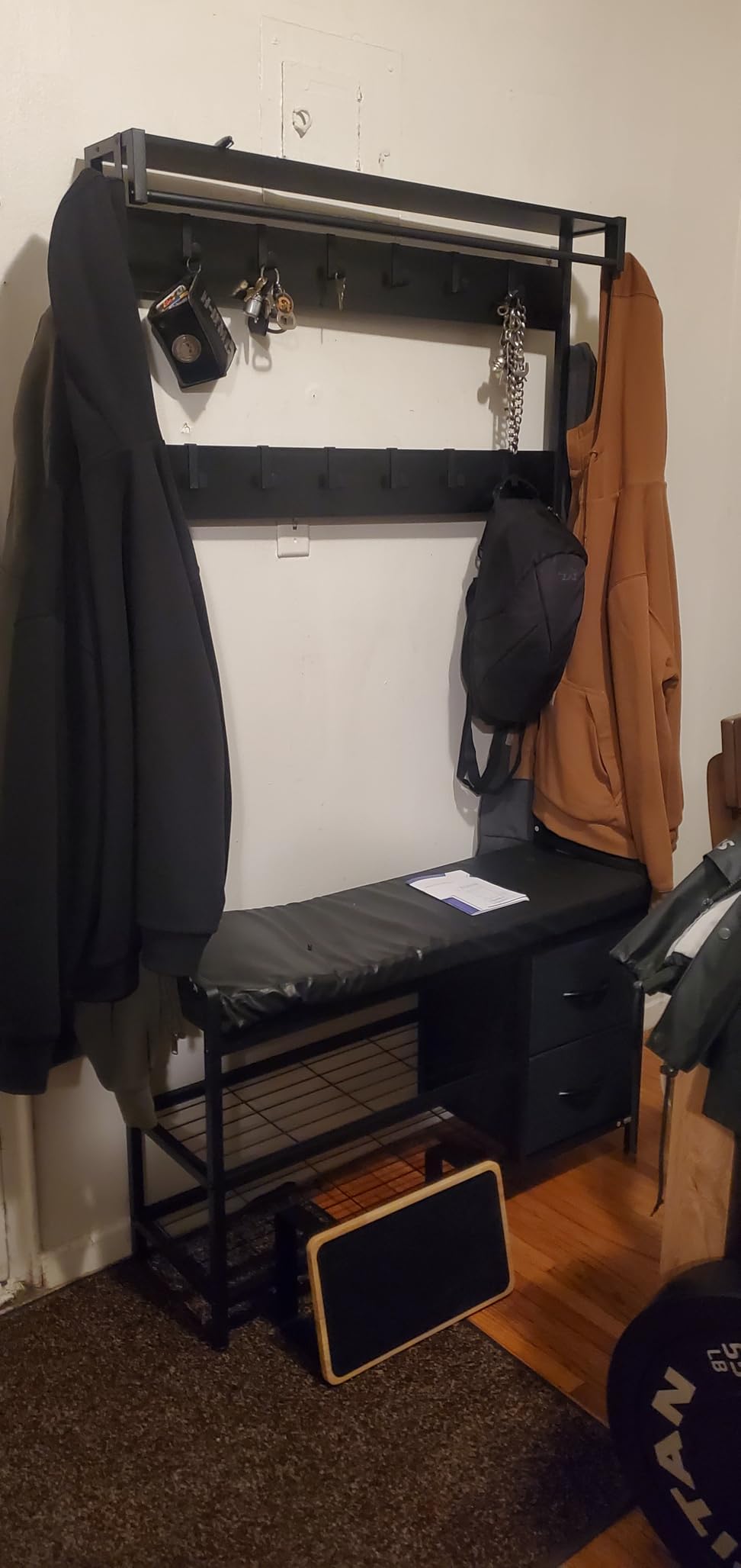 Lulive Hall Tree with Bench and Shoe Storage, 31.5” Coat Rack Freestanding customer photo 2