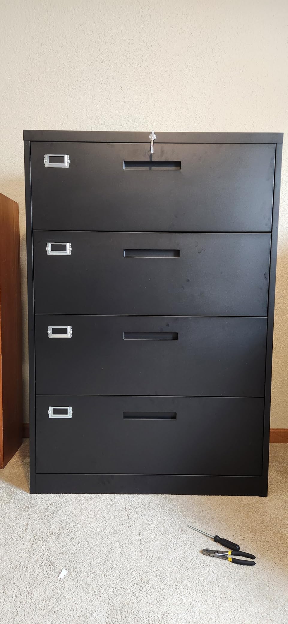 Letaya Metal Lateral File Cabinets with Lock,2 Drawer Steel Wide Filing Organization Storage Cabinets,Home Office Furniture for Hanging Files Letter/Legal/F4/A4 Size (Blcak-2 Drawer) customer photo 2