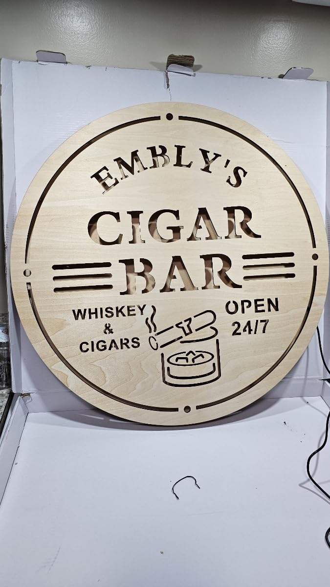 Personalized Cigar Bar Home Bar Colorful LED Neon Light Sign,Customize Name Date Fine Cigars Shop Smoking Room Man Cave LED Neon Sign customer photo 1