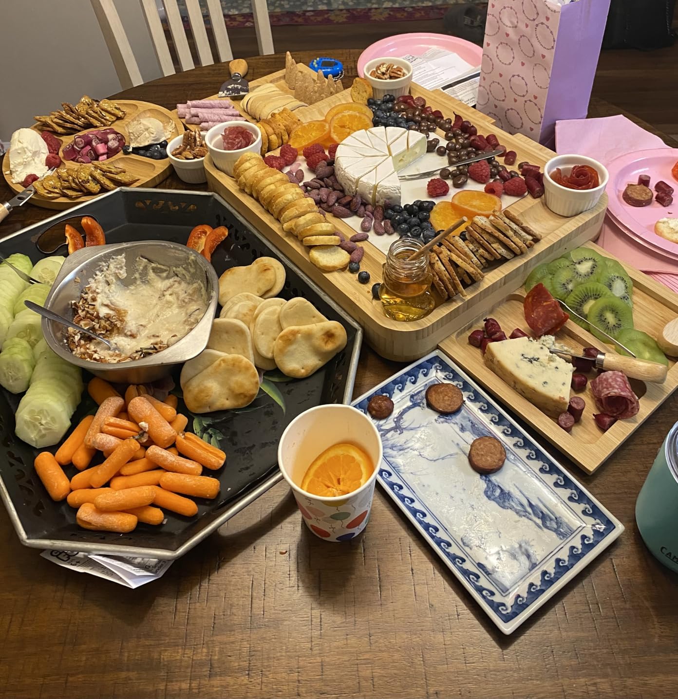 Extra Large Charcuterie Boards Gift Set: Marble Bamboo Cheese Board Set- Unique for Mom, 23 Entertaining Accessories, Christmas, Wedding Gifts for Couple, House Warming Gifts Home customer photo 1