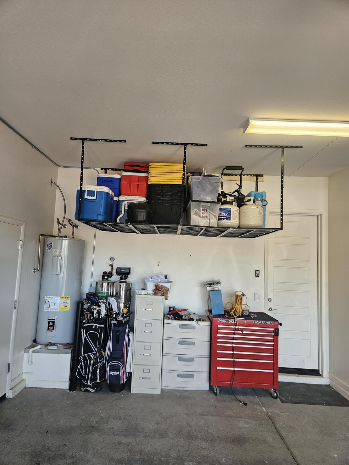 SunsGrove 4x8 Overhead Garage Storage Rack Organization, Adjustable Ceiling Mounted Storage Racks, 800LBS Weight Capacity, 22