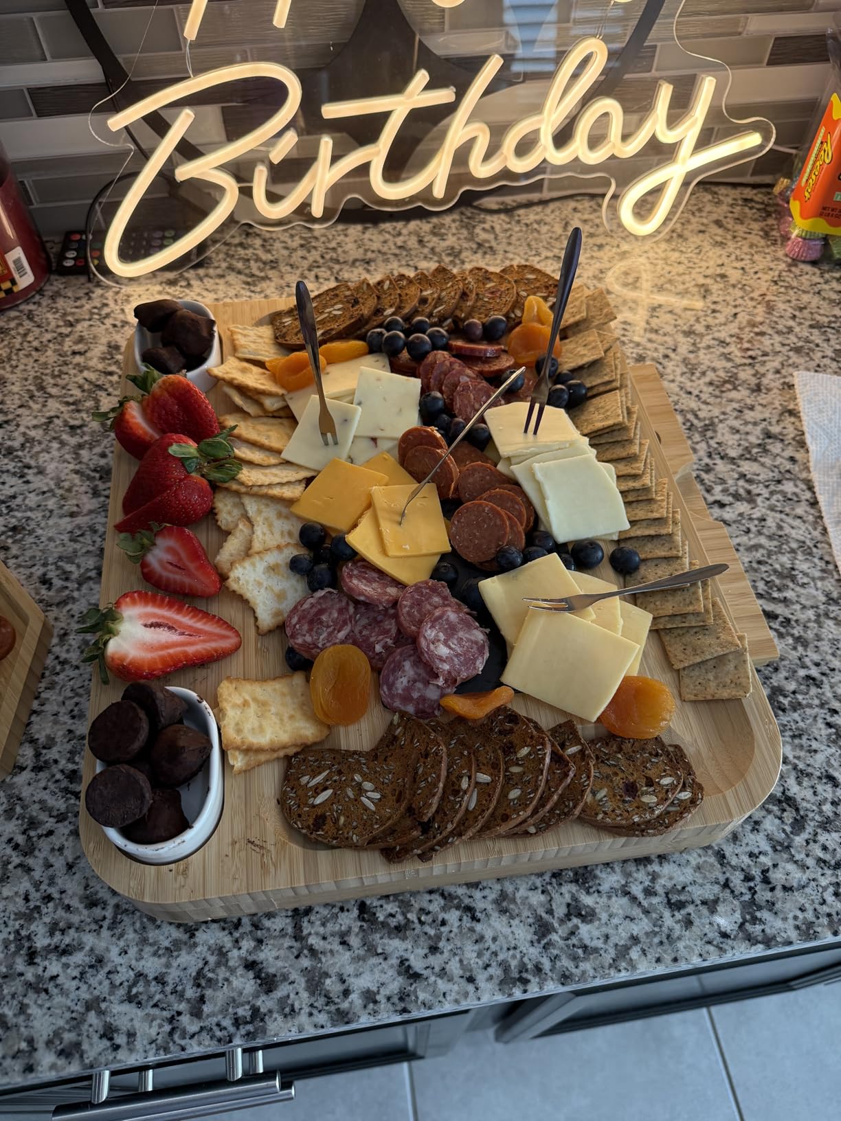 Large Charcuterie Cheese Board and Knife Set, 3 Drawers Kitchen Charcuterie Platter & Large Serving Tray - House Warming, Anniversary Wedding Gifts for Couple, Bridal Shower Gift for Women customer photo 2