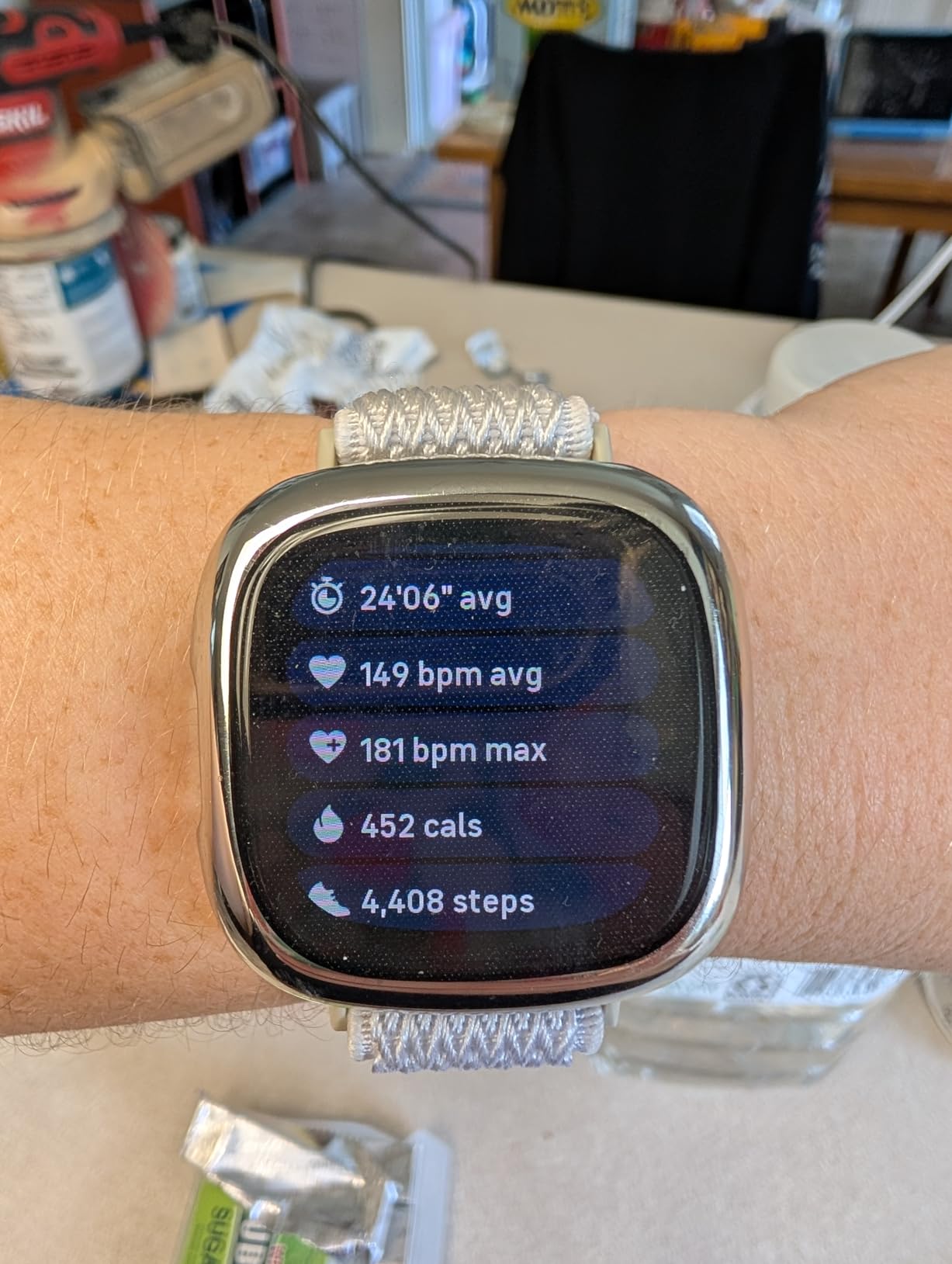 Google Fitbit Versa 4 Fitness Smartwatch, - Waterfall Blue/Platinum customer photo 2
