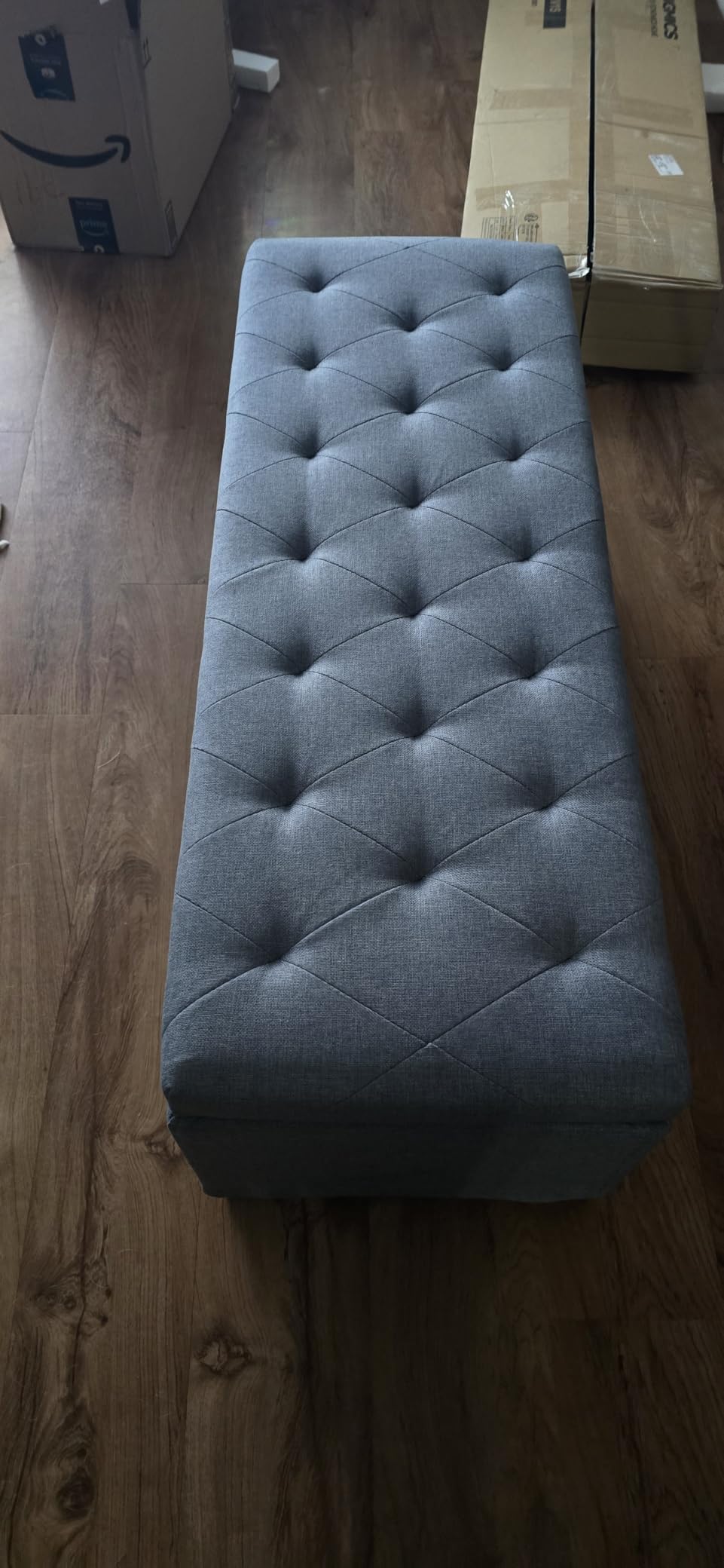 SONGMICS Storage Ottoman Bench, Foot Rest with Legs, Load up to 661.4 lb customer photo 1