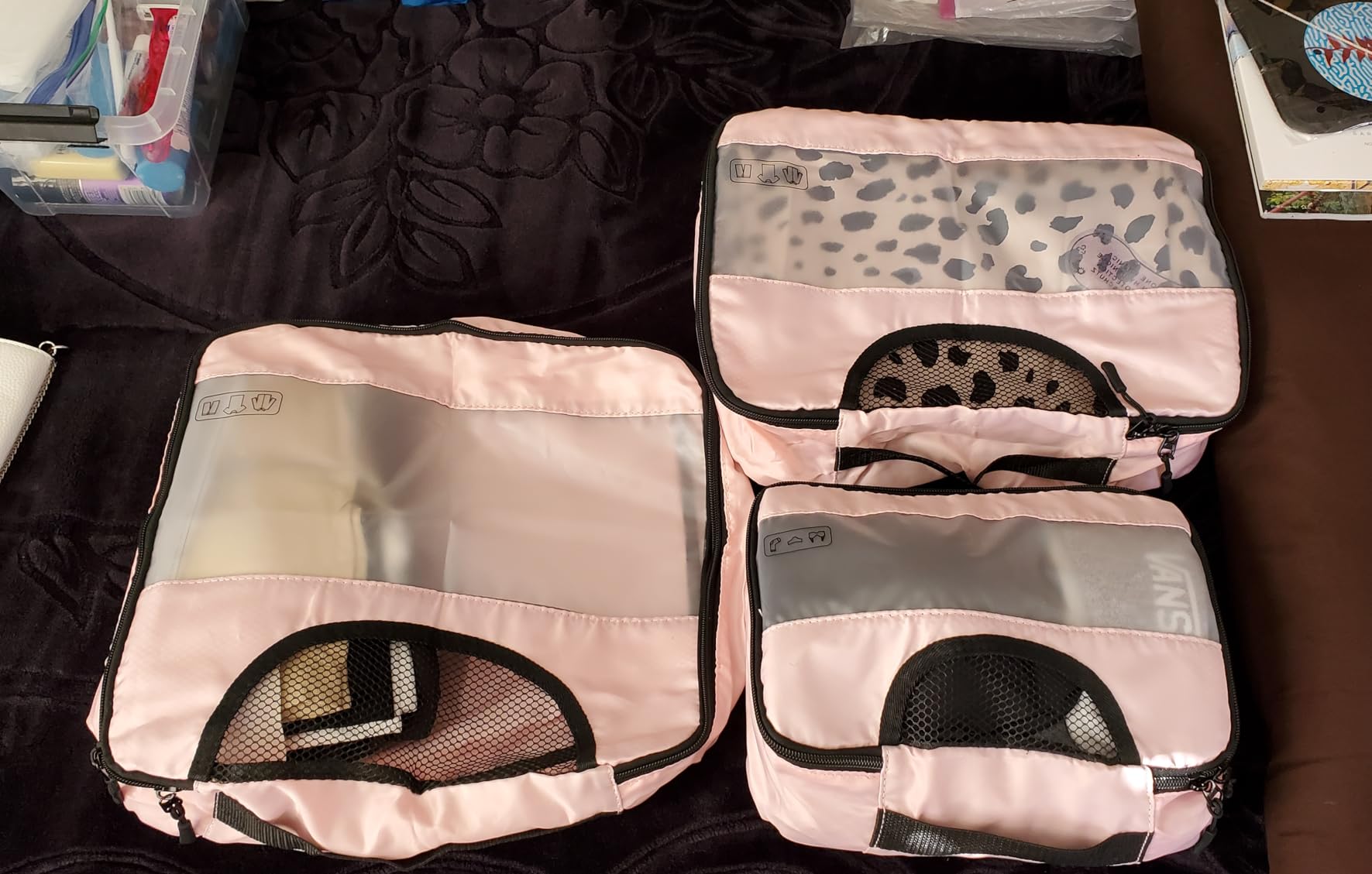 Veken 10 Set/8 Set Packing Cubes for Travel Essentials,Anti-Wrinkle Buckled Suitcase Organizer for Shoe & Toiletry Bag,Carry On Luggage Bag for Airplane & College Dorm Room Accessories,Women Men Gifts customer photo 2