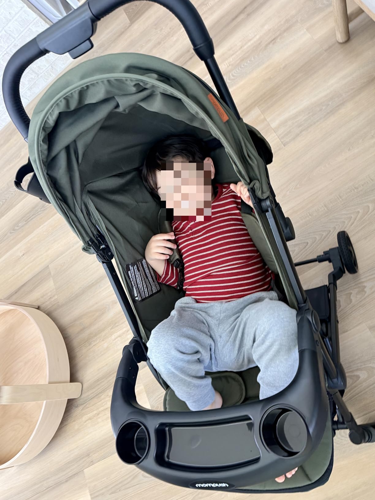 Mompush Lithe V2 Lightweight Travel Stroller Snack Tray Included, Khaki customer photo 2