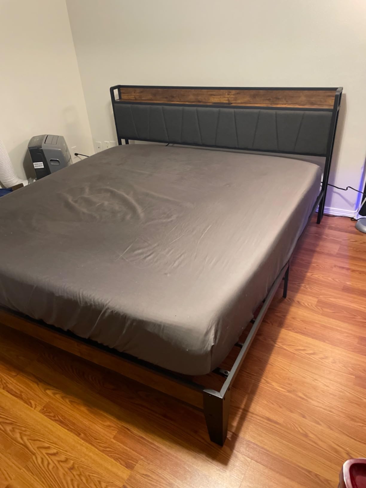 LIKIMIO King Size Bed Frame with Storage Headboard and Charging Station customer photo 1