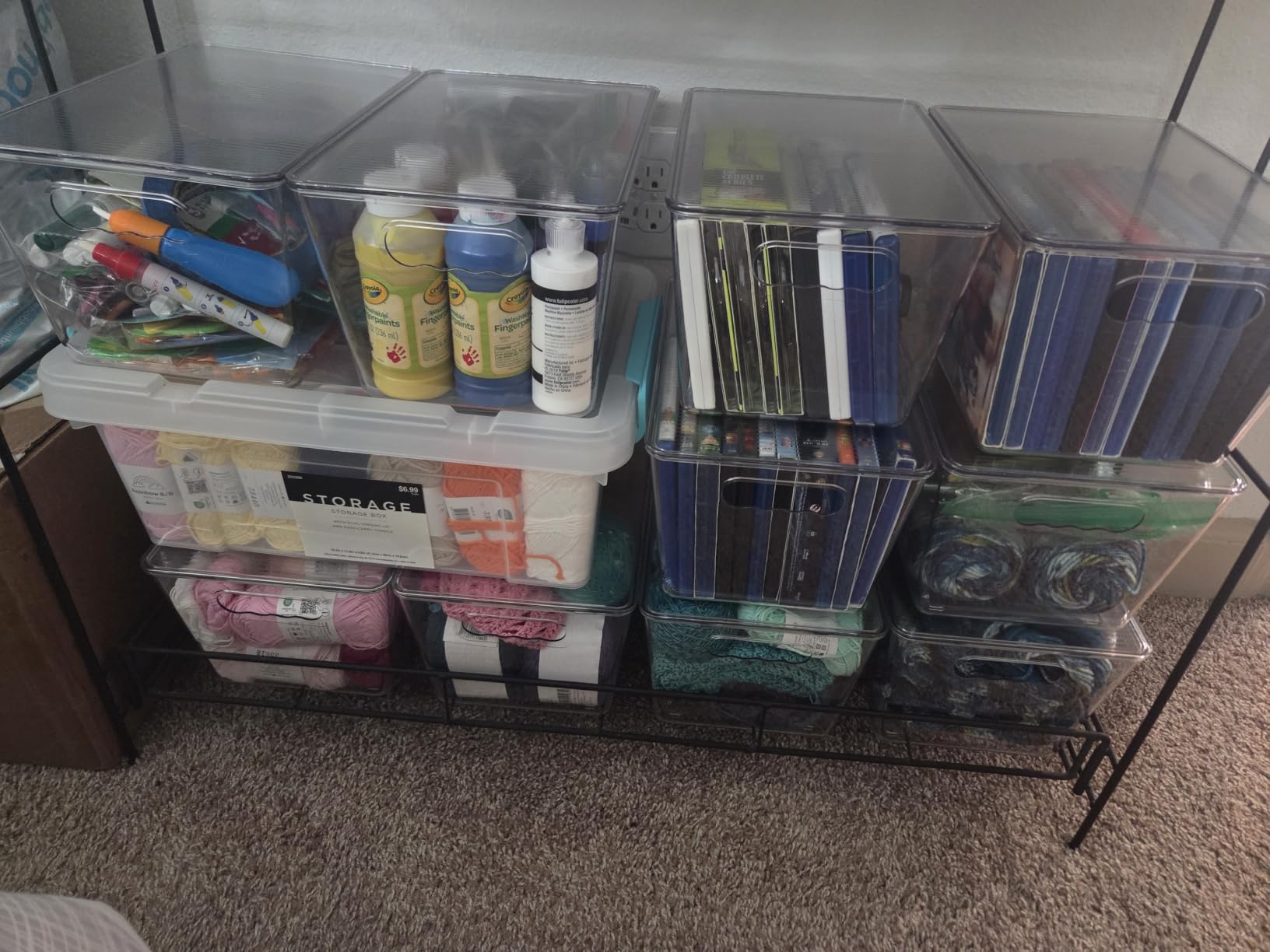 Vtopmart 6 Pack Clear Stackable Storage Bins with Lids and Handles, Large customer photo 1