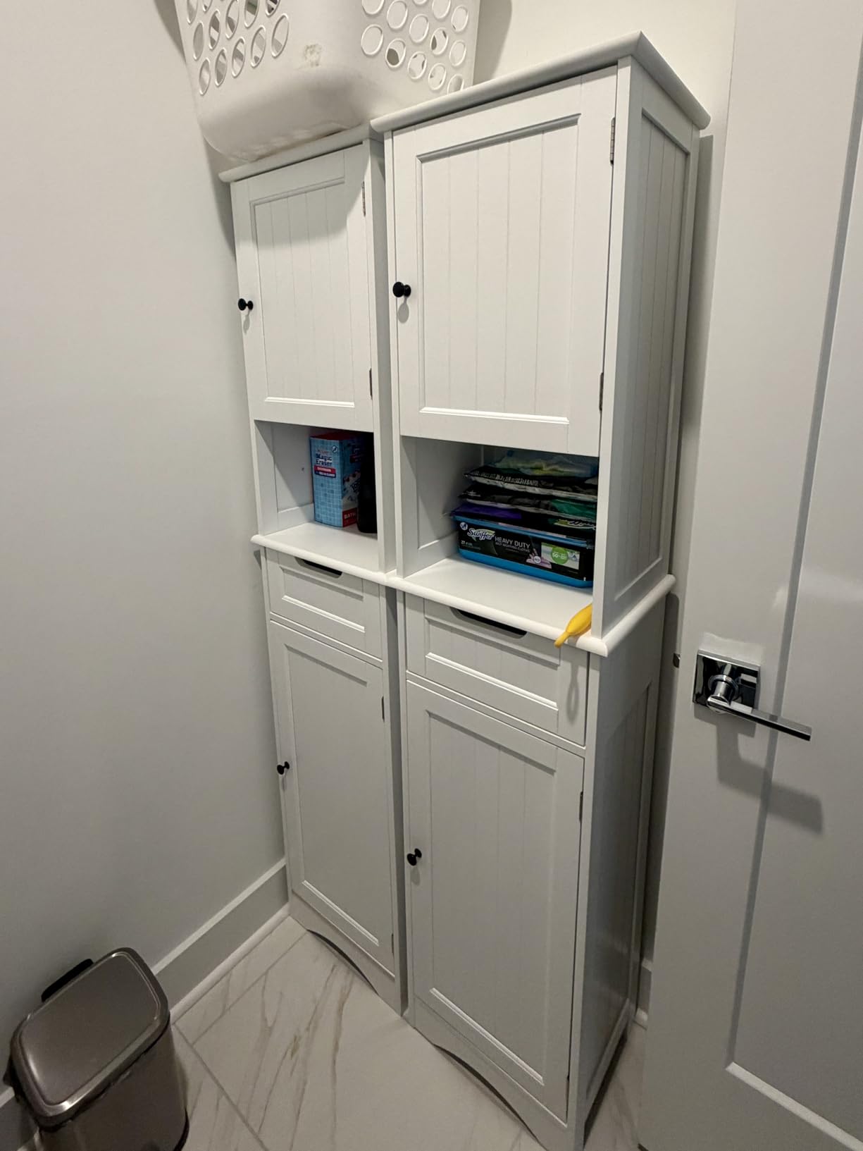 Gizoon 67” H Tall Bathroom Storage Cabinet, Narrow Storage Cabinet, White customer photo 2