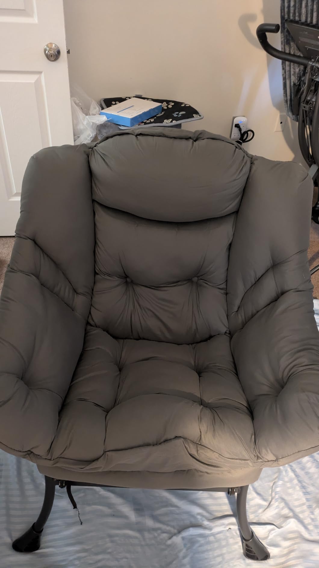 Tiita Lazy Chair with Ottoman, Comfy Reading Accent Chair, Dark Grey customer photo 2
