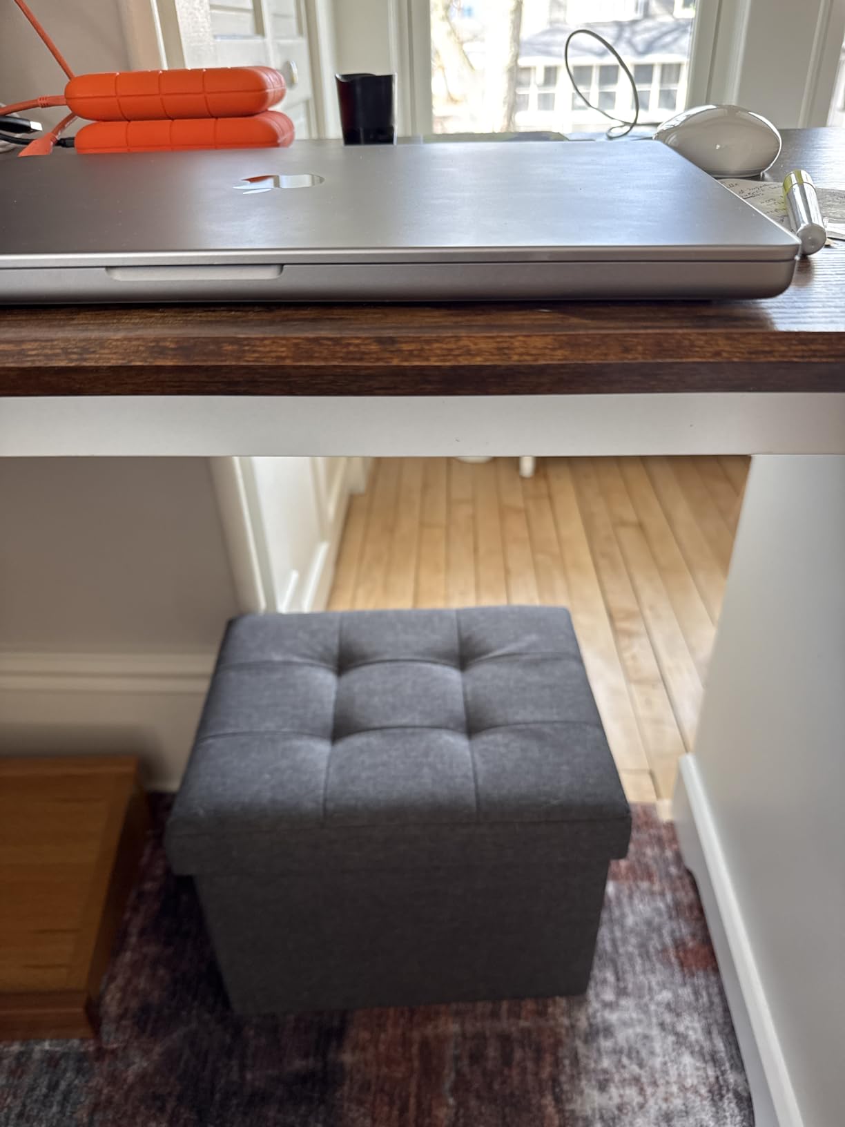 SONGMICS Small Folding Storage Ottoman, 15.8 x 12.2 x 12.2 Inches customer photo 2