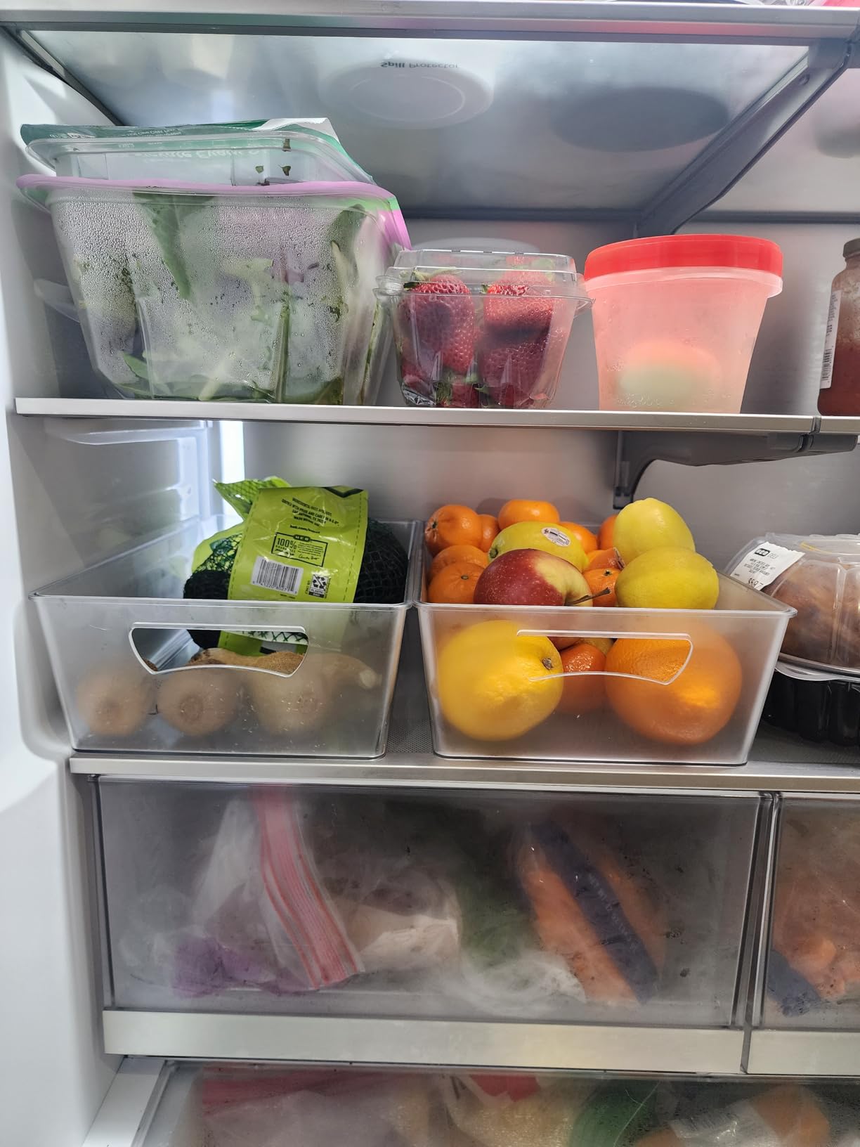 Simple Houseware 4 Pcs Kitchen Clear Bin Storage Organizer 15
