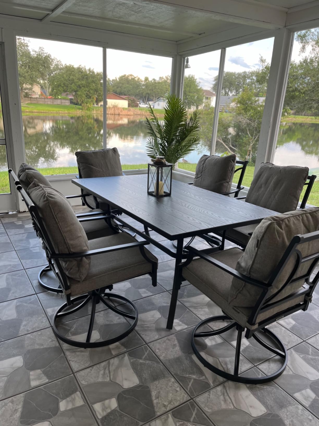 Grand patio 7-Piece Outdoor Dining Set for 6 with Swivel Patio Chairs customer photo 1