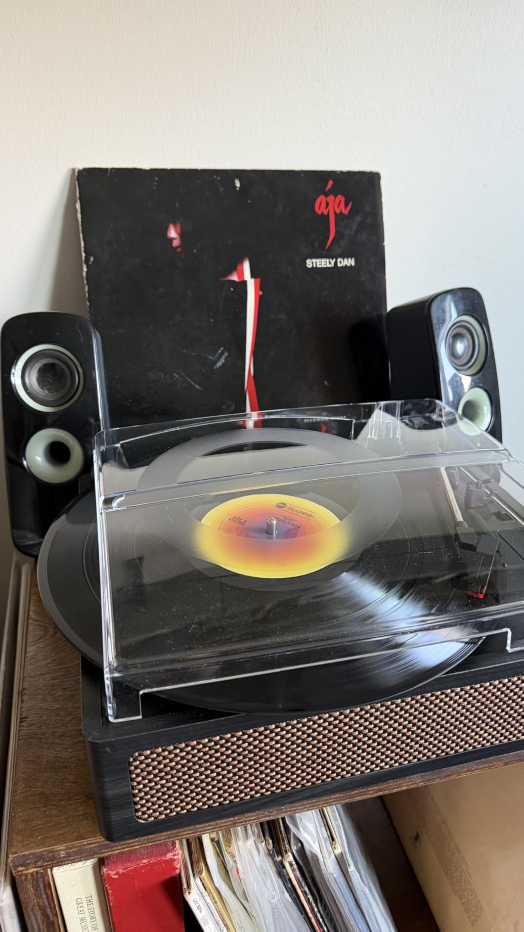 Seasonlife® Vinyl Record Player with Speakers,Wood Black Vintage Turntables customer photo 2